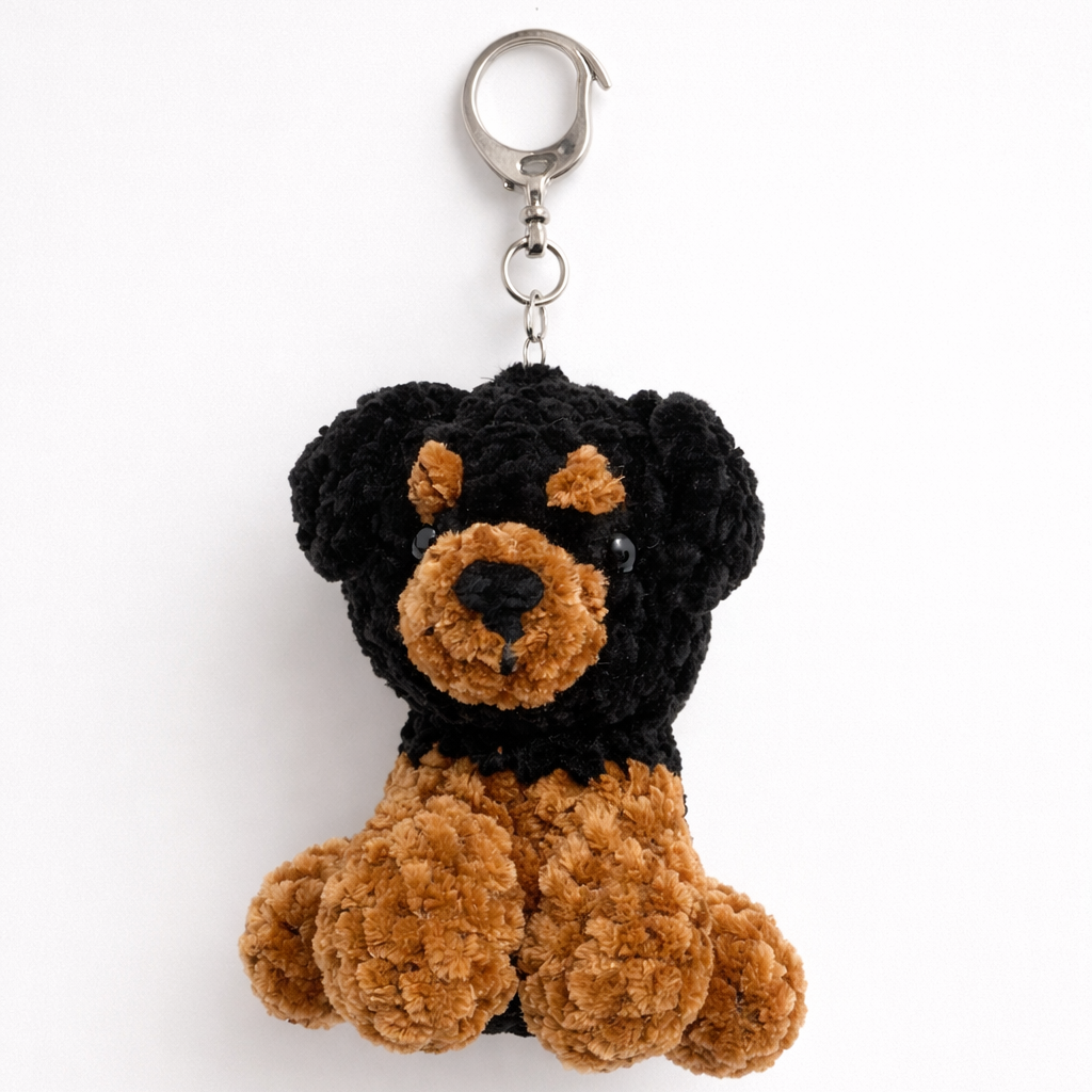 Plush dog-shaped keychain