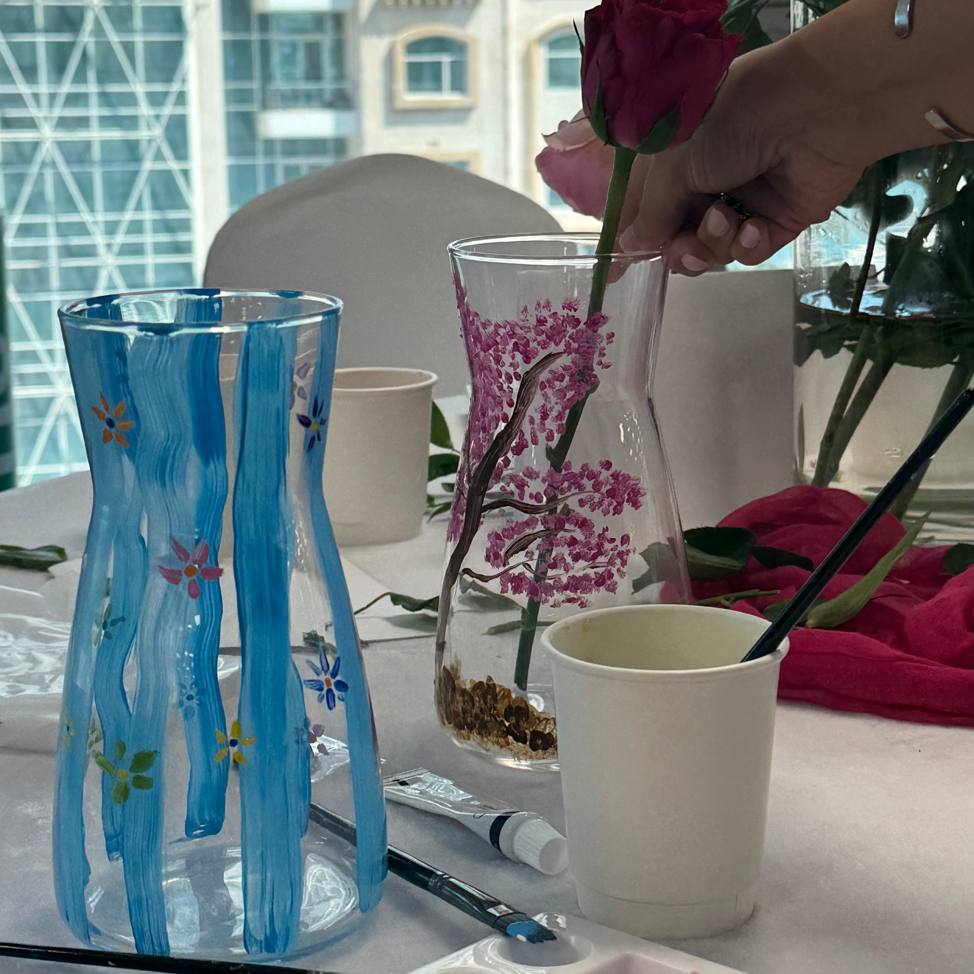 VASE PAINTING with FLOWER ARRANGEMENT