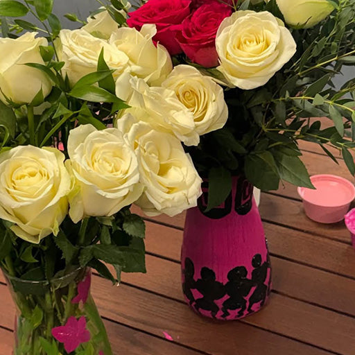 VASE PAINTING with FLOWER ARRANGEMENT